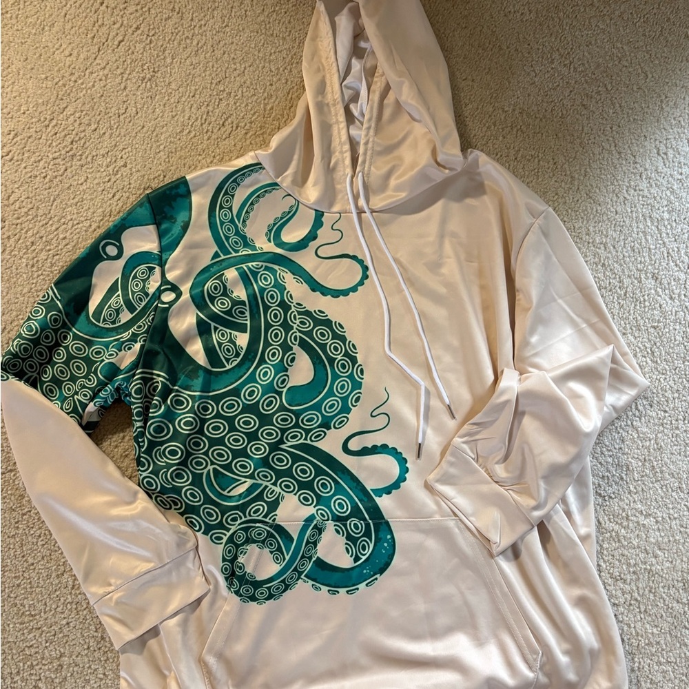 Octopus Sweatshirt Marine Life Summer Sweatshirt XXL lightweight new